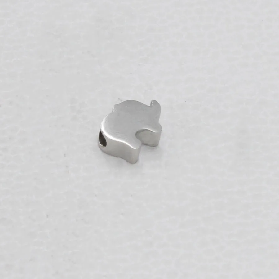 steel color Fnixtar зеркальная полировка Нержавеющая сталь 1,8 мм шарик с маленьким отверстием животных украшения в виде слонов для самостоятельного изготовления ювелирных изделий 3*8 мм 20 шт./лот - Окраска металла: steel color