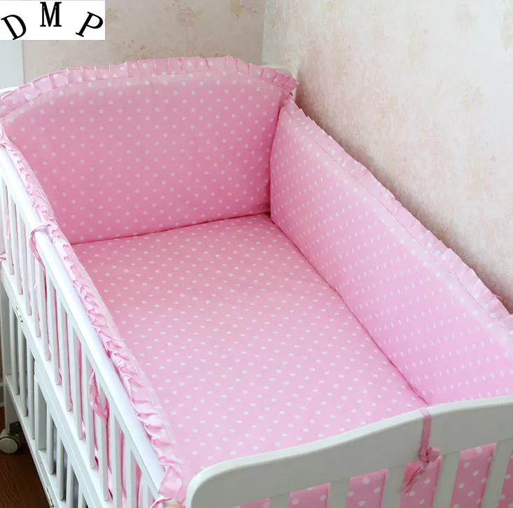 

6PCS 100% cotton baby crib bedding set curtain crib bumper ropa de cuna baby cot sets baby bed set (bumpers+sheet+pillow cover)