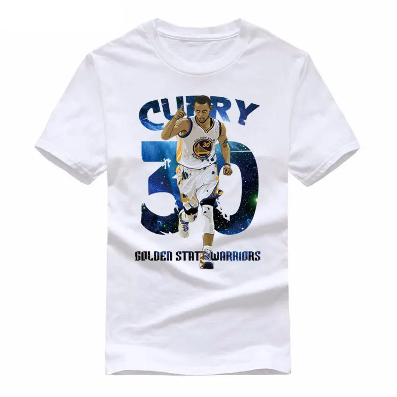 Warriors Stephen Curry футболки Новая мода для мужчин короткий рукав o-образным вырезом хлопок забавная футболка шеф-повара Повседневная Свободная хип-хоп футболка с надписью - Цвет: Белый