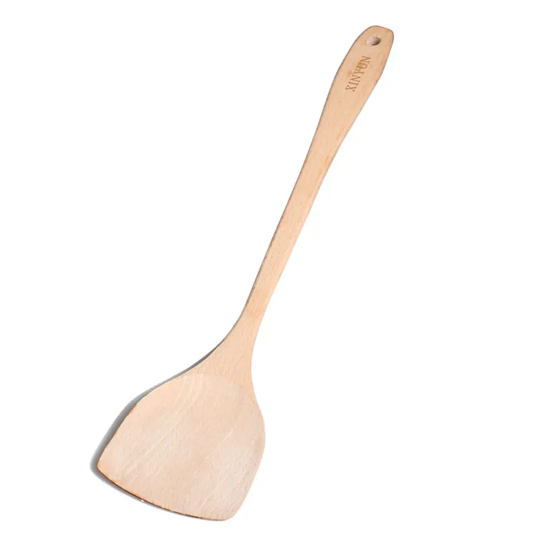 Натуральная японская стильная кухонная деревянная ложка для супа здоровая