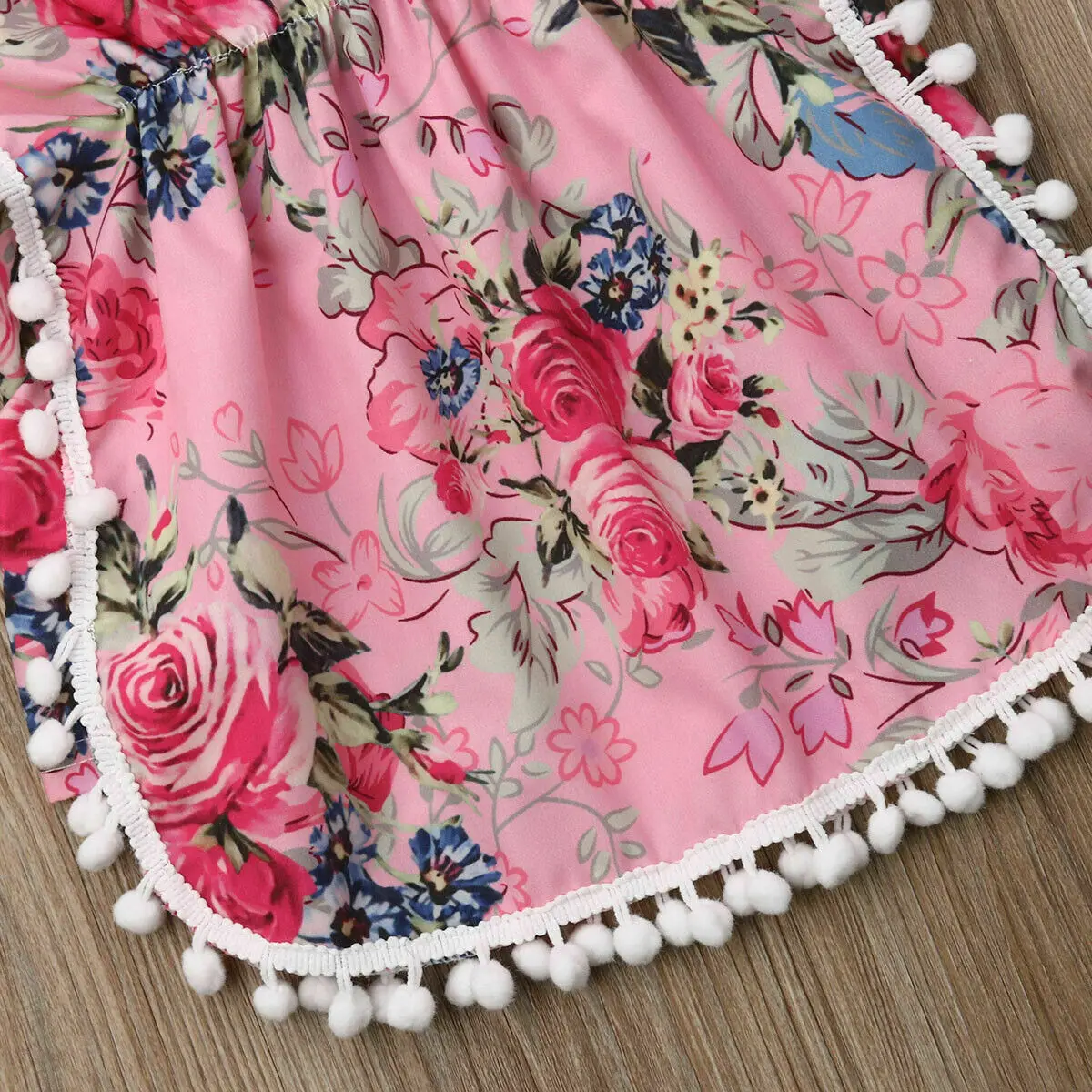2019 Brand Newborn Kid Baby Girl Floral Blouse Summer Bohemian Tassel Batwing Sleeve Tankini Beachwear Swimsuit Cover Up Clothes | Мать и