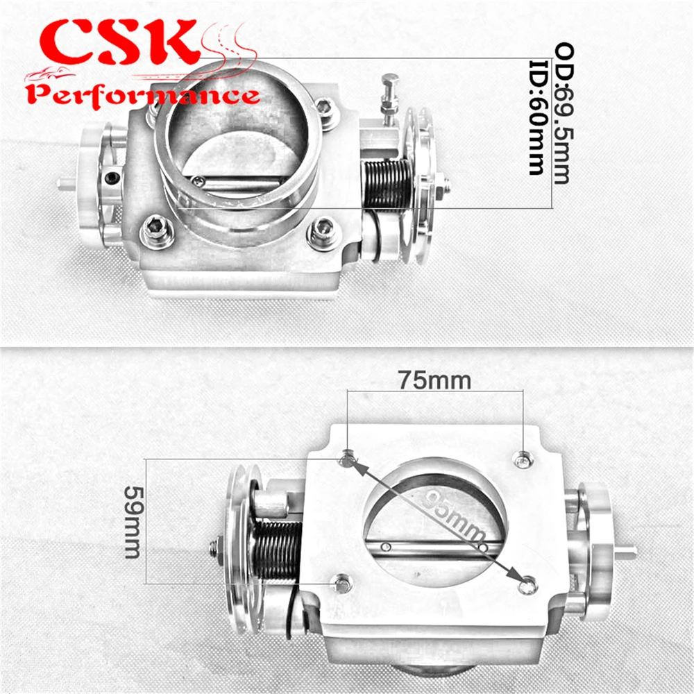 

60 MM UNIERSAL 60MM VQ35TPS ALUMINUM THROTTLE BODY INTAKE MANIFOLD BILLET RED