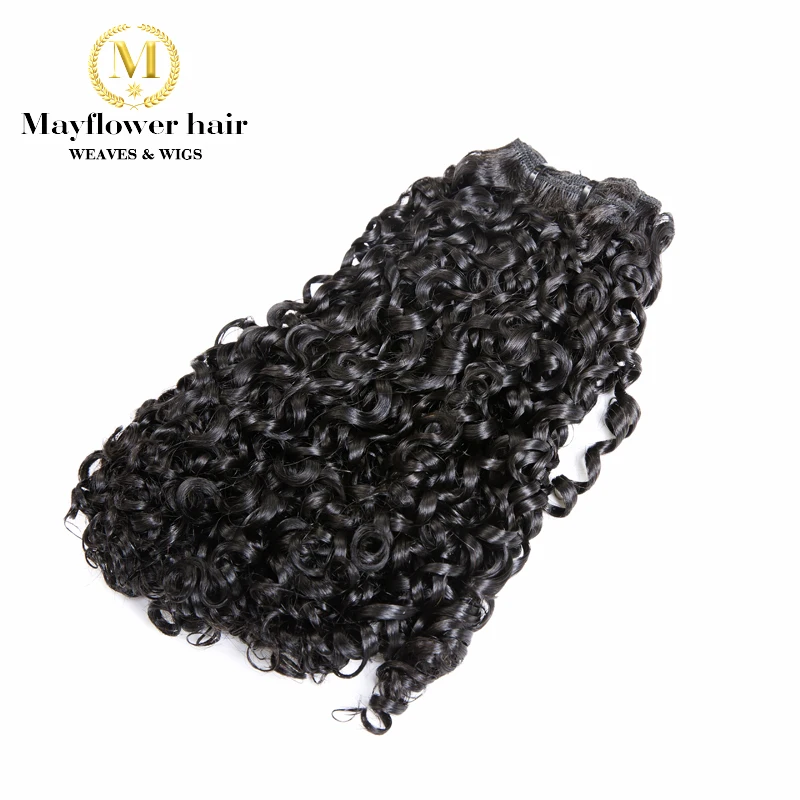 Mayflower двойные вытянутые Волосы remy продукты от тетушки Фунми волосы крошечные локон 1/2/3/4 пучка от 10-2" пикселей локон естественный черный может быть краситель