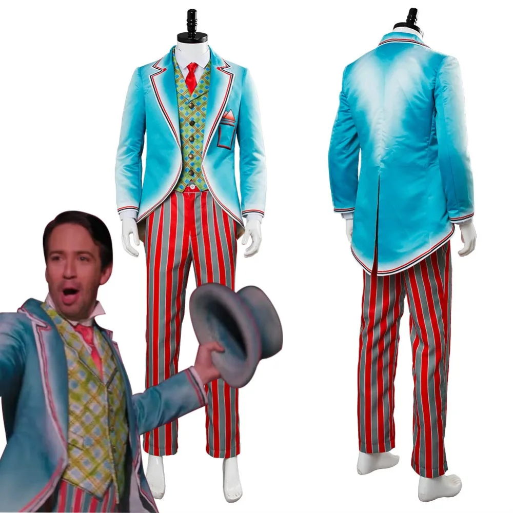 Mary Poppins возвращается Косплей Джек Ройял дултон чаша Косплей Костюм Пальто Хэллоуин карнавальные костюмы