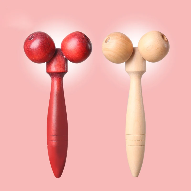 Деревянный роликовый массажер для лица с вращением на 360 градусов корректор