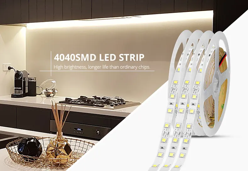 Светодиодная подсветка под шкаф 5 м 4040 SMD не Водонепроницаемая диммируемая ультра яркая светодиодная лента лампа Гибкая лента для кухонного шкафа светильник