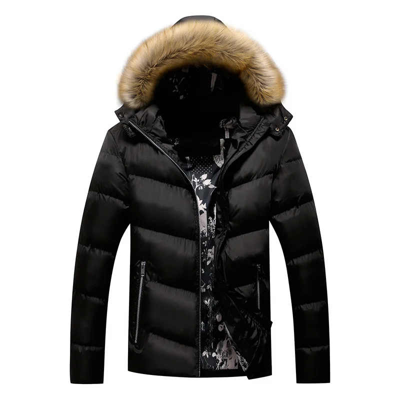 

DAVYDAISY 2019 New Arrival Men Winter Jacket Casual Padded Fur Collar Thick Warm Parkas Men Fashion Coat Male Brand JK109