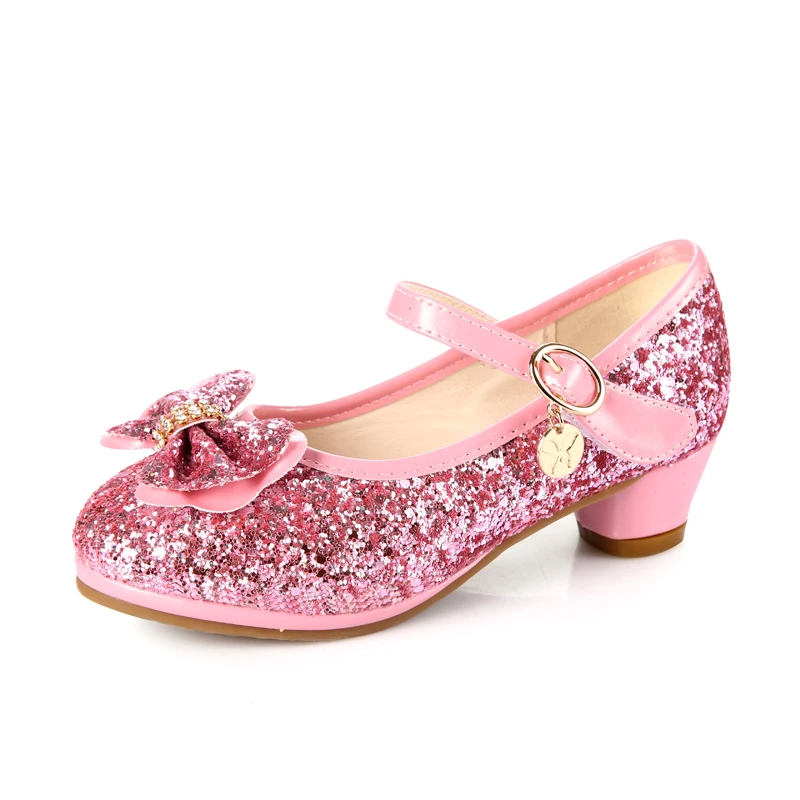 2020 весенние детские кожаные вечерние туфли на высоком каблуке Свадебные