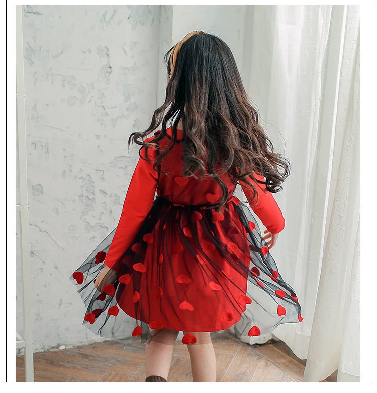 Сетчатое элегантное платье для детей-подростков 2018 г. осенне-зимние детские