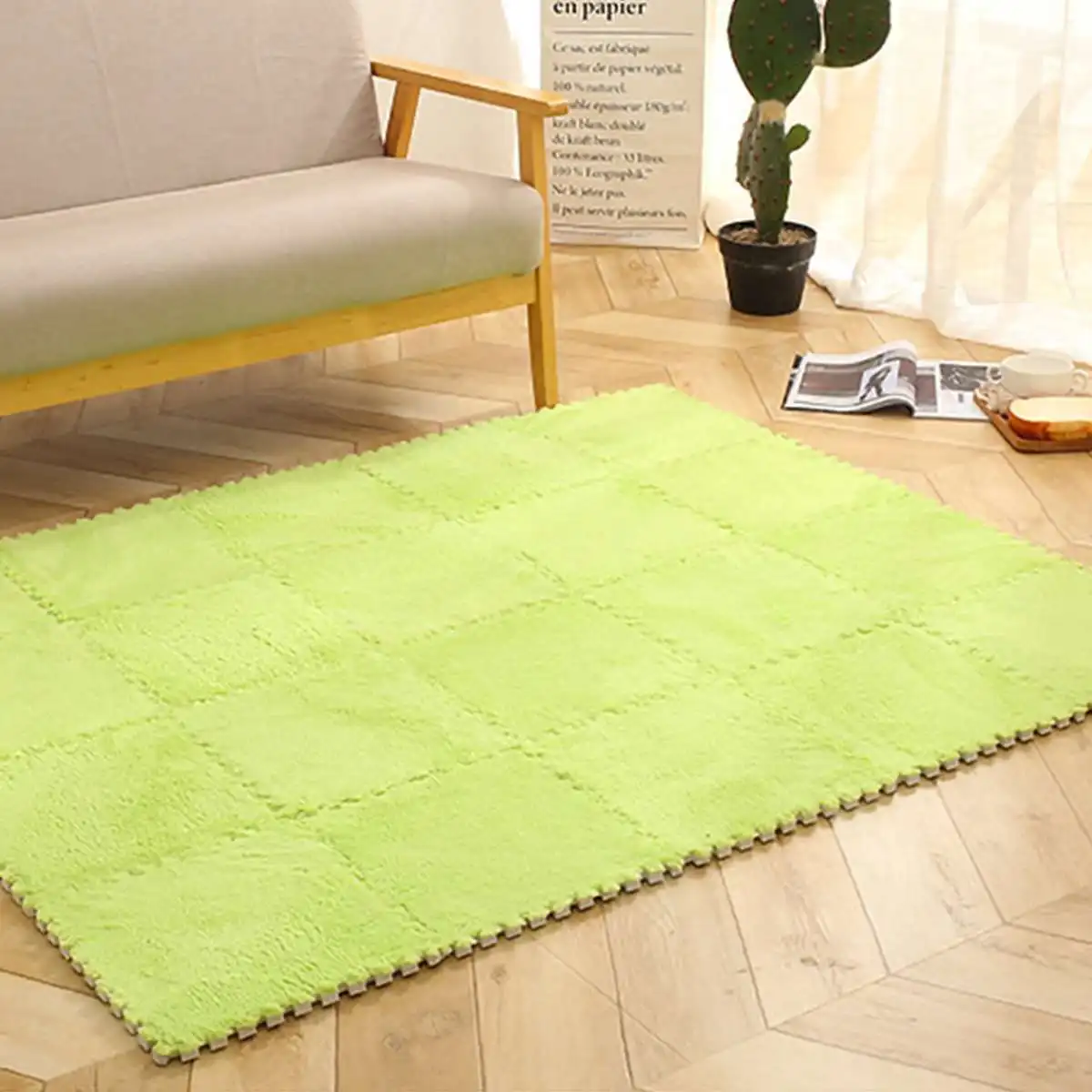 Green Roland 5 шт., мягкий ковер для гостиной, спальни, детей, детей, сделай сам, головоломка, волшебный лоскутный пазл, комбинированные головки, коврик для скалолазания, детский коврик 26x26 см - Цвет: Green Roland
