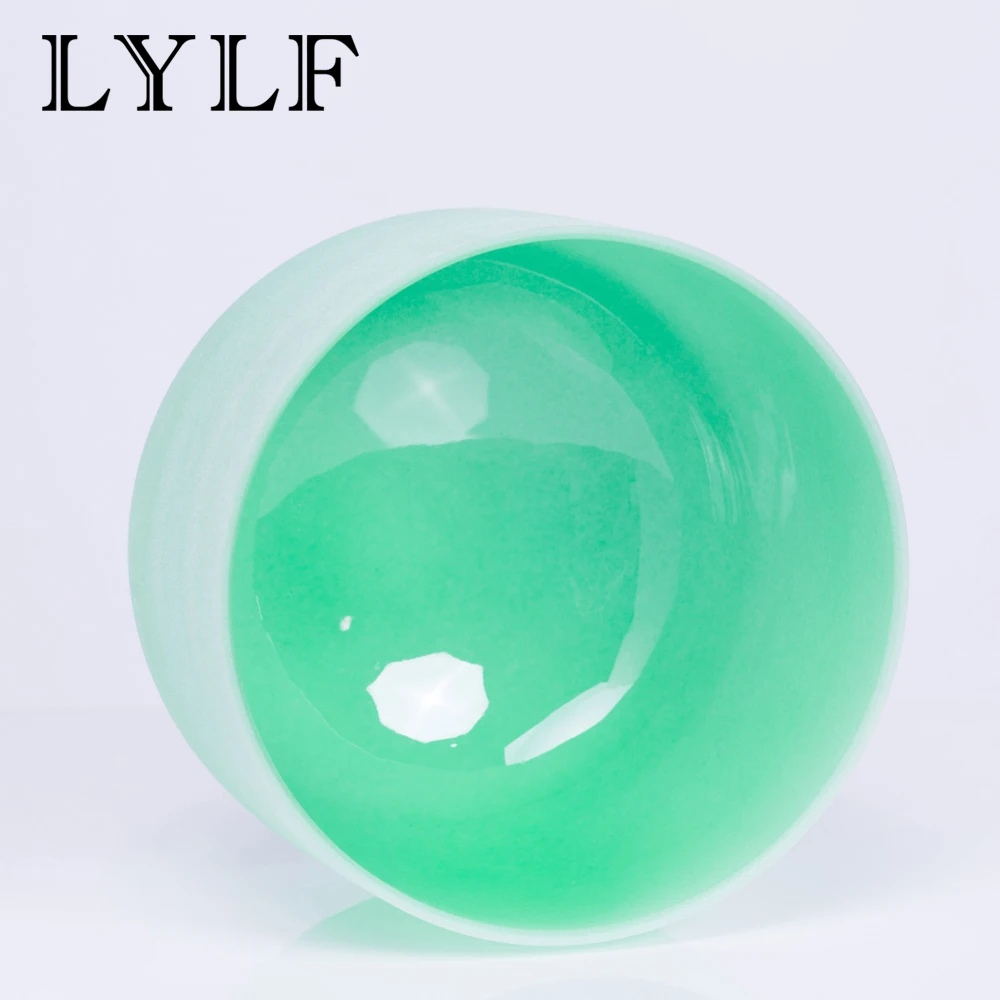 12 дюймов цвет внутри матовый F Note сердце чакра зеленый кварцевый кристалл поющая