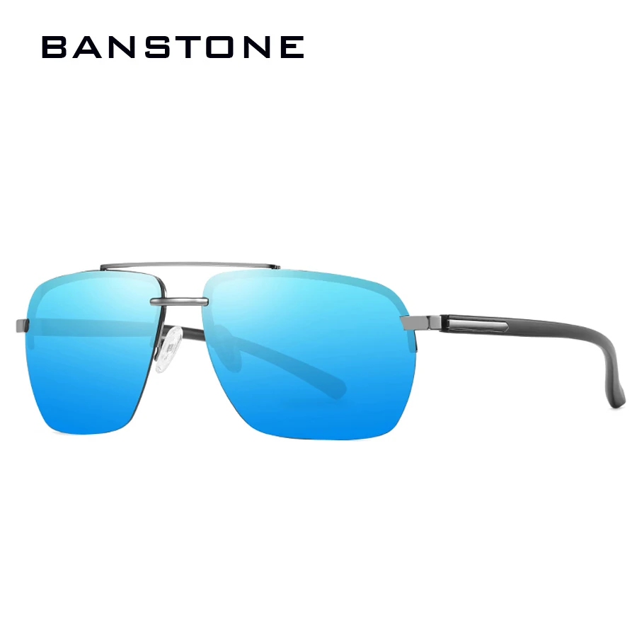 Мужские Солнцезащитные очки авиаторы BANSTONE поляризационные HD без оправы модные