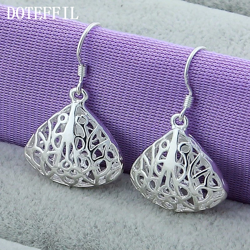 Женские ажурные серьги подвески DOTEFFIL из стерлингового серебра 925 пробы модные
