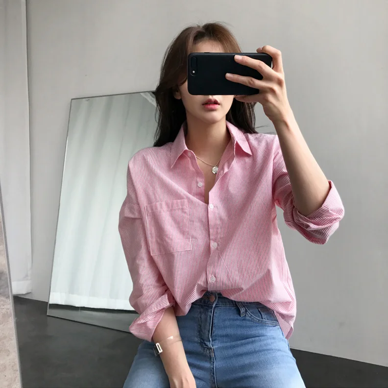 S-XL размера плюс хлопок 2018 новый весенний Топ летний Женский Повседневный розовый