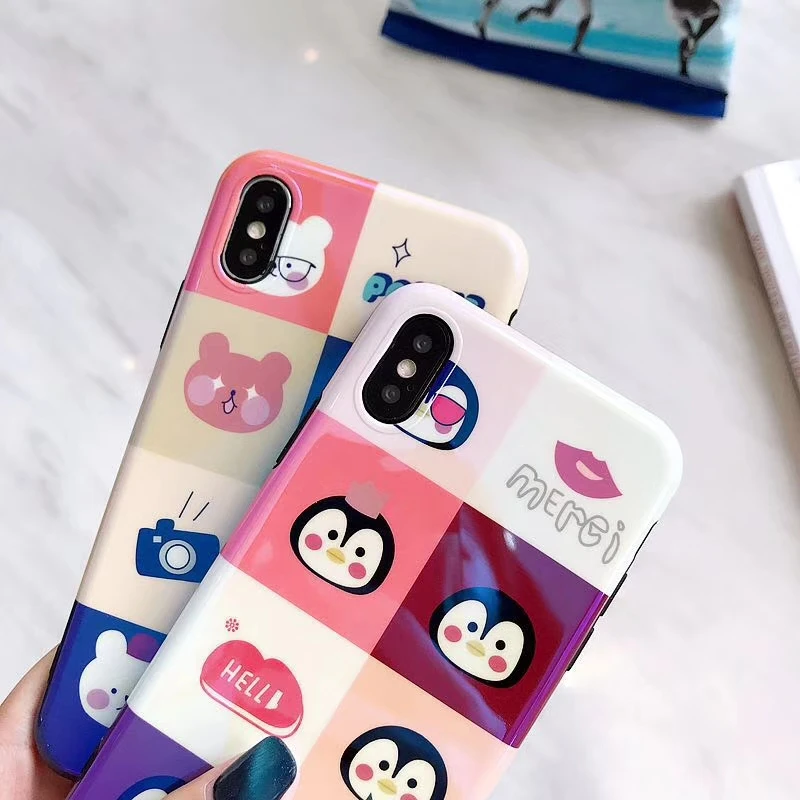 Чехол с рисунком милого медведя для Apple iphone 6 6s 7 8 Plus X XR XS Max задняя крышка 6plus 7plus 8plus