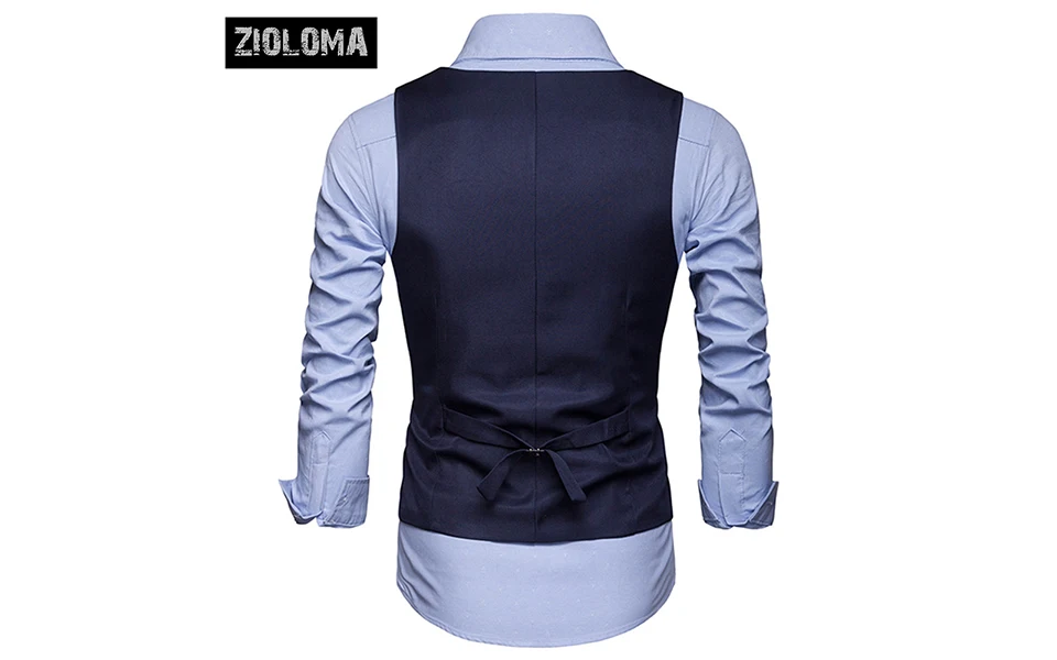 ZIOLOMA Men Basic Casual Male Waistcoat Gilet Homme Plaid Sleeveless Social