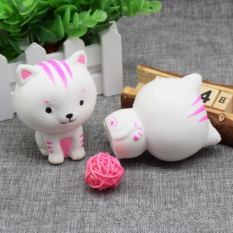 white cat Банан попкорн лошадь ПУ Jumbo картофель фри эластичный снятие стресса Антистресс мягкая сжимающая игрушка Ароматизированная сжимающая его тереть его мягкими - Цвет: white cat