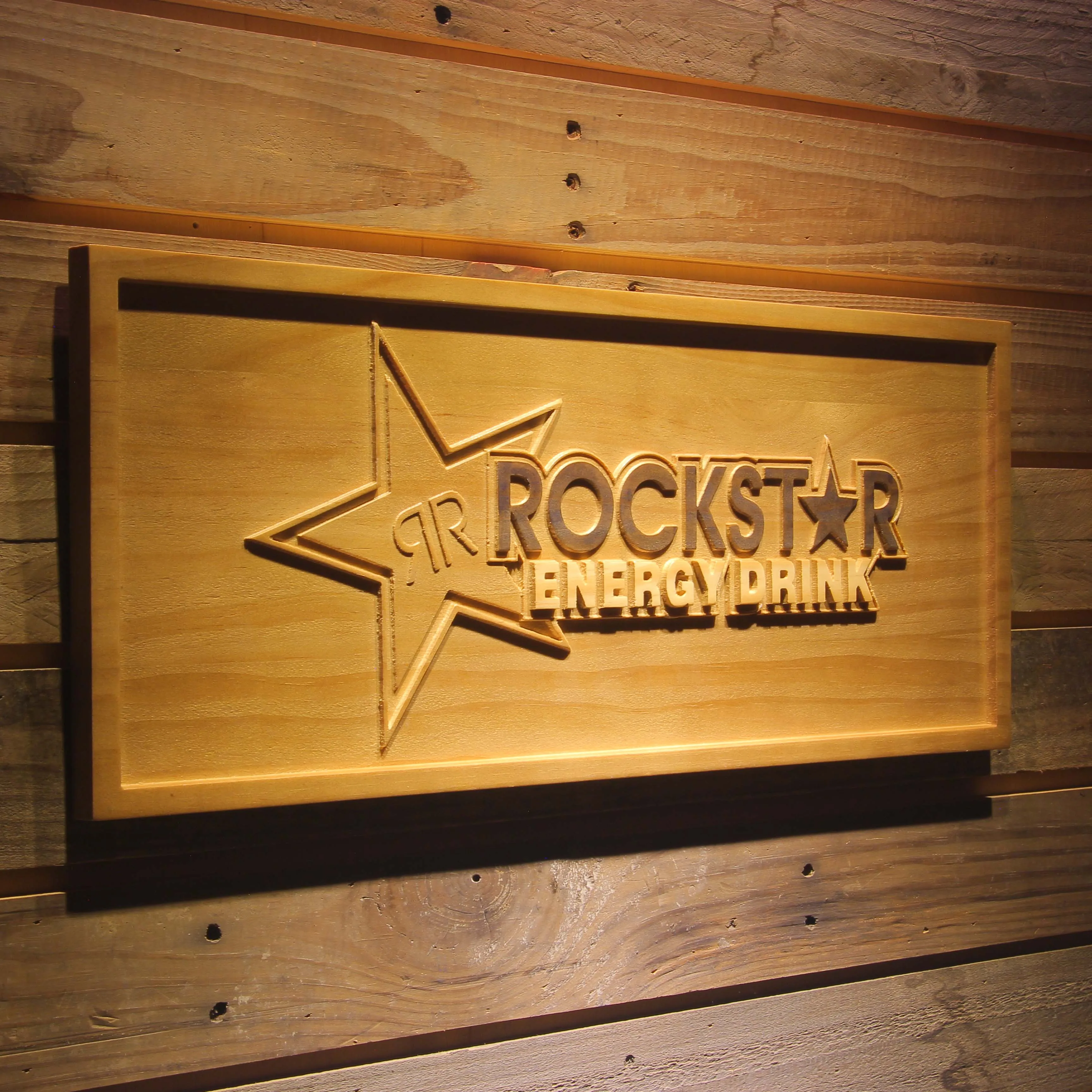 Деревянные 3d знаки Rockstar Energy Drink Bar|sign|sign woodsign bar |