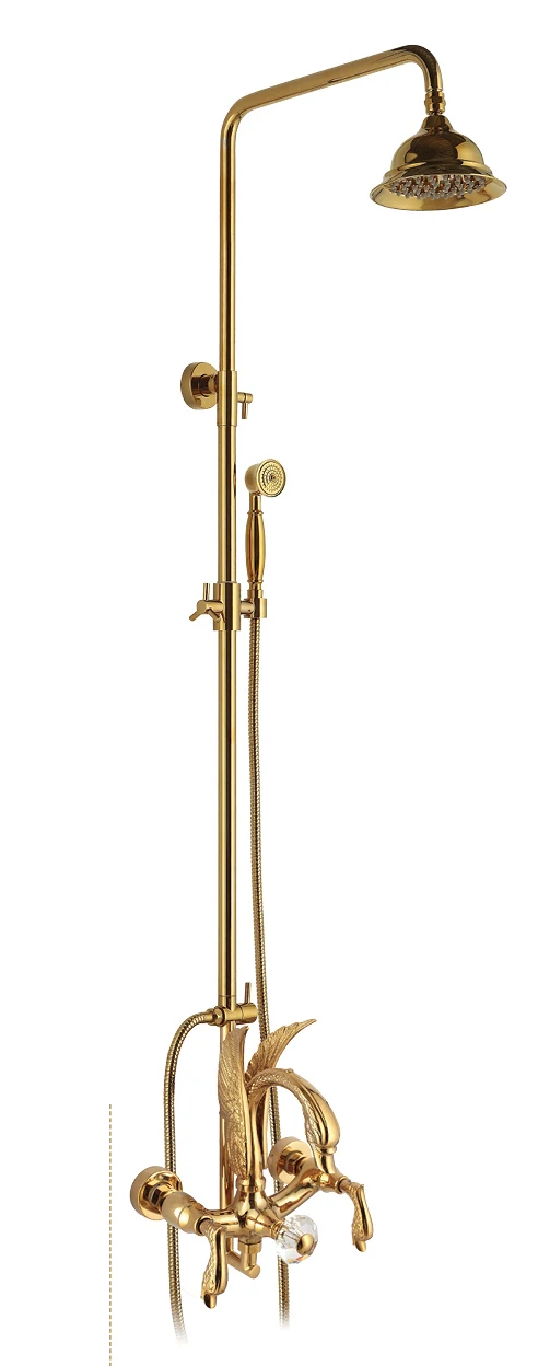 comprar Frete Grátis Pvd Ouro Clour Chuvas De Chuveiro Torneira Da Banheira Moderna Torneira