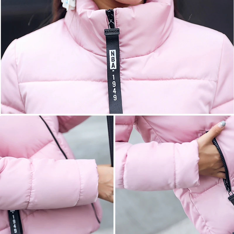 Geckoistail Women Autumn Winter Slim Sweet Warm Parkas Coat 2018 Down Cotton Jacket Ladies Long Sleeve Parka Outerwear Tops | Женская