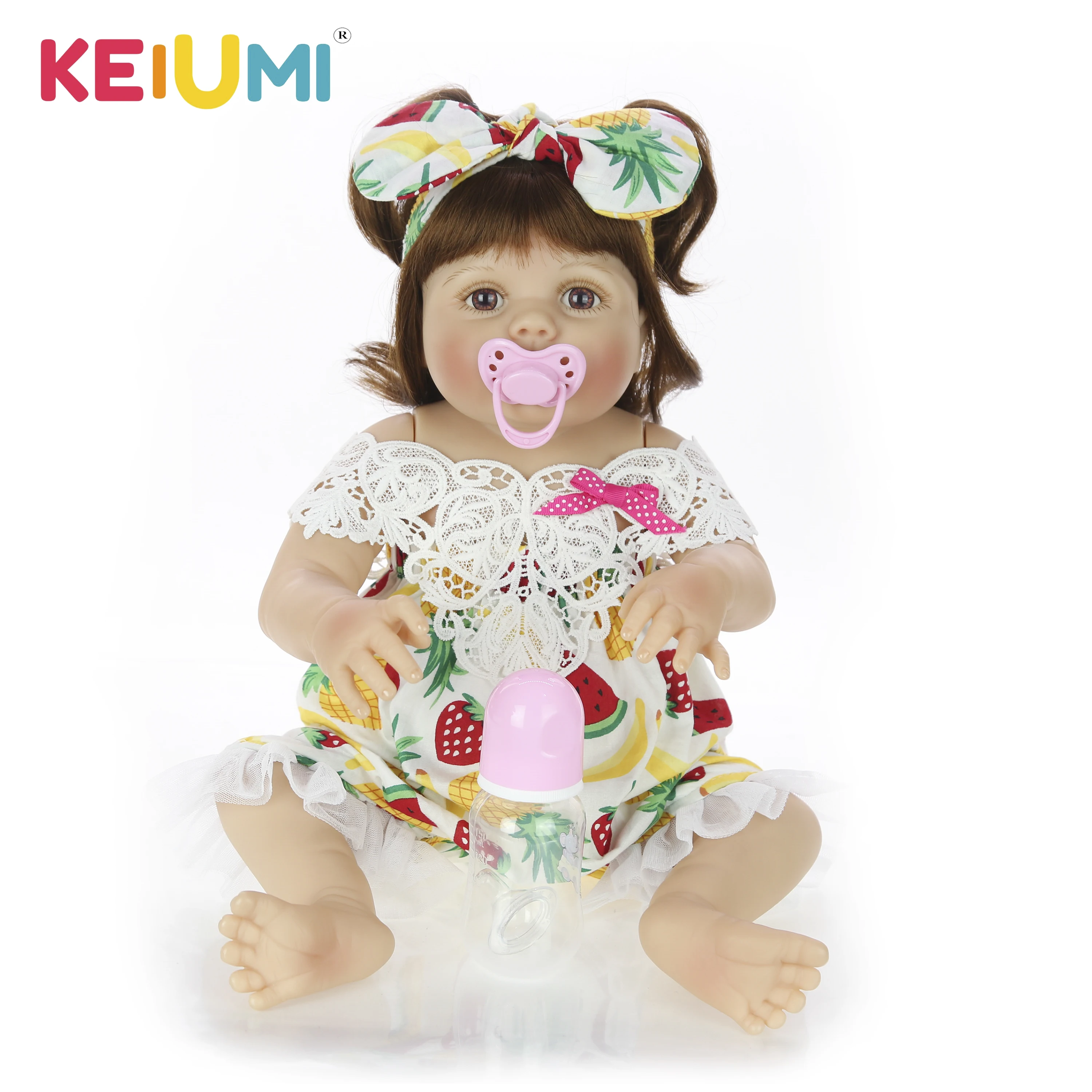KEIUMI Reborn Baby Dolls 23 дюйма полностью силиконовый виниловый корпус 57 см реалистичный