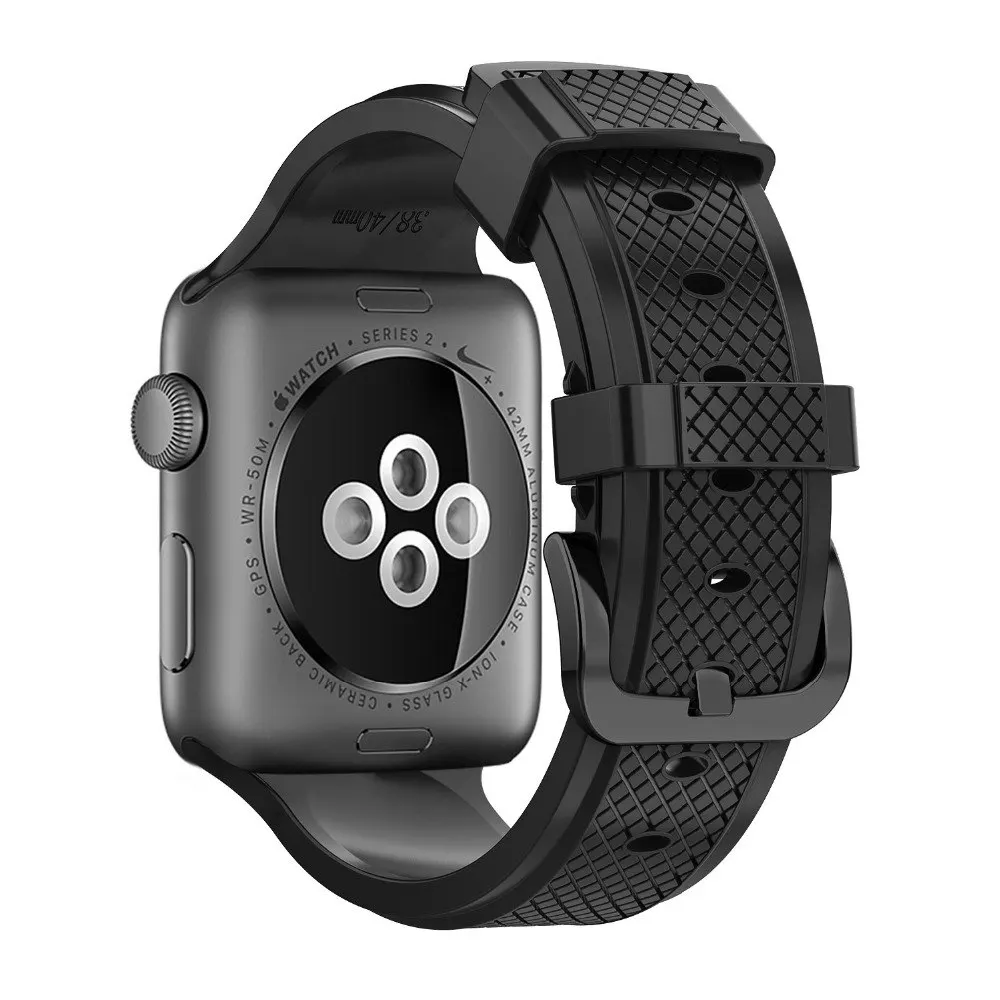 Силиконовый ремешок для Apple Watch band 44 мм 40 iWatch 42 38 мягкий ромбовидный браслет часов