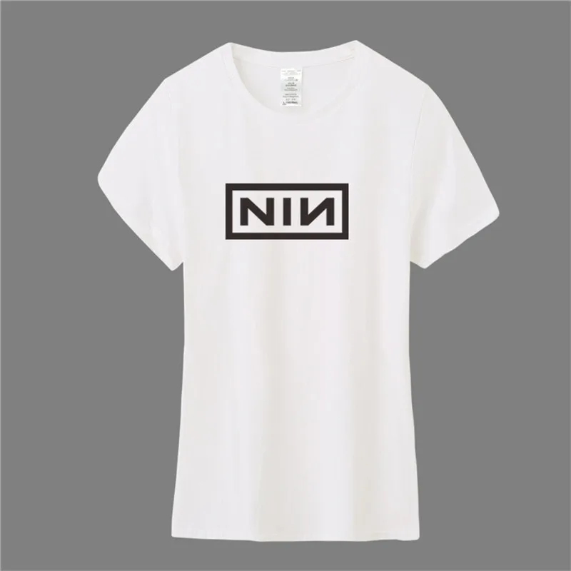 Новый летний Nine Inch Nails футболки хлопок короткий рукав женщина музыка футболка Топ