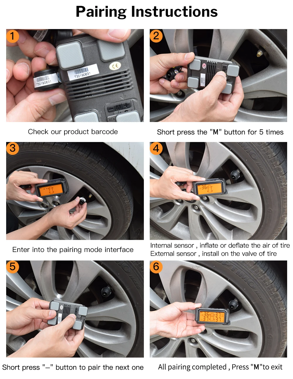 Система мониторинга давления в шинах TPMS датчик солнечной безопасности автомобиля умный контроль шин беспроводной 4 колеса внутренняя и внешняя датчик s