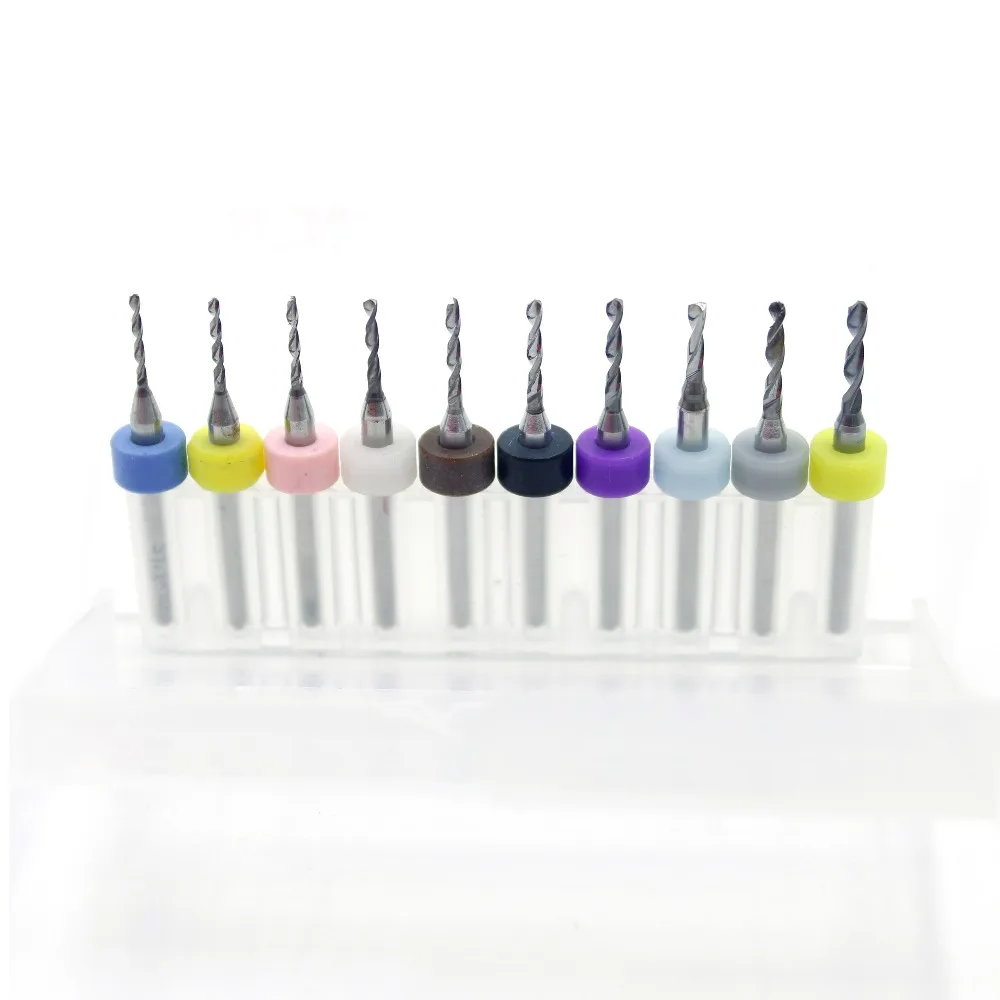 Набор миниатюрных сверл 10 шт./набор 1,1 мм до 2 мм Маленькое сверло из твёрдого сплава с витой кромкой для микромоделей и ремесленных работ.