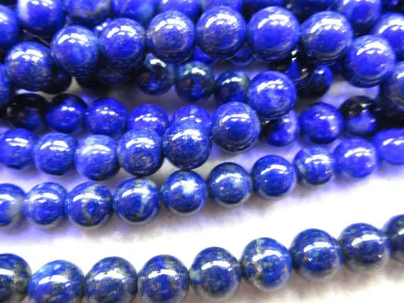 

AA Grade --3-12mm full strand genuine Lapis Lazulie Gemstone Round Ball blue gold loose bead