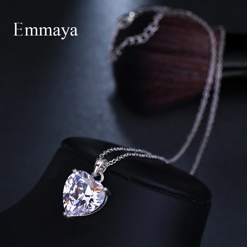 Emmaya бренд Fashion Elegance Шарм AAA кубический циркон Регулируемая сердце ожерелья для Для женщин великолепных ювелирных изделий Свадебная вечеринка подарок