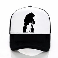 polar father bear the baby bear predator print baseball cap adjustable trucker hat summer mesh hat