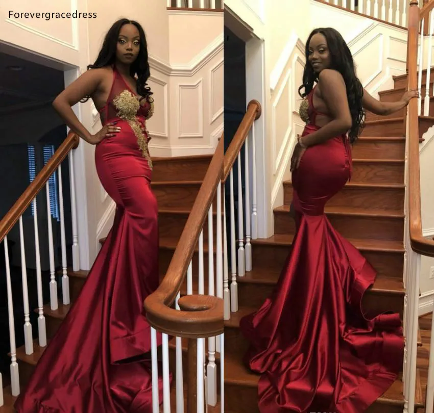 

South African For Black Girls Prom Dresses 2019 Mermaid Formal Holidays Graduation Wear Party Gowns Plus Size Custom Made