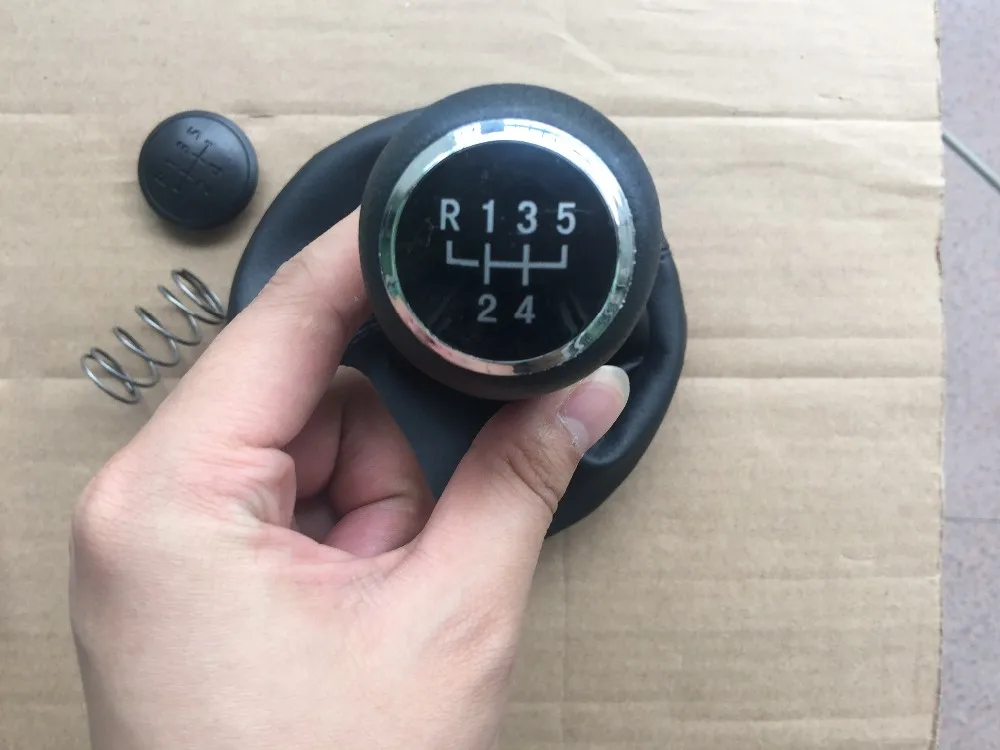 Толстый черный кожаный ботинок 5 передач ручка переключения рулевого механизма