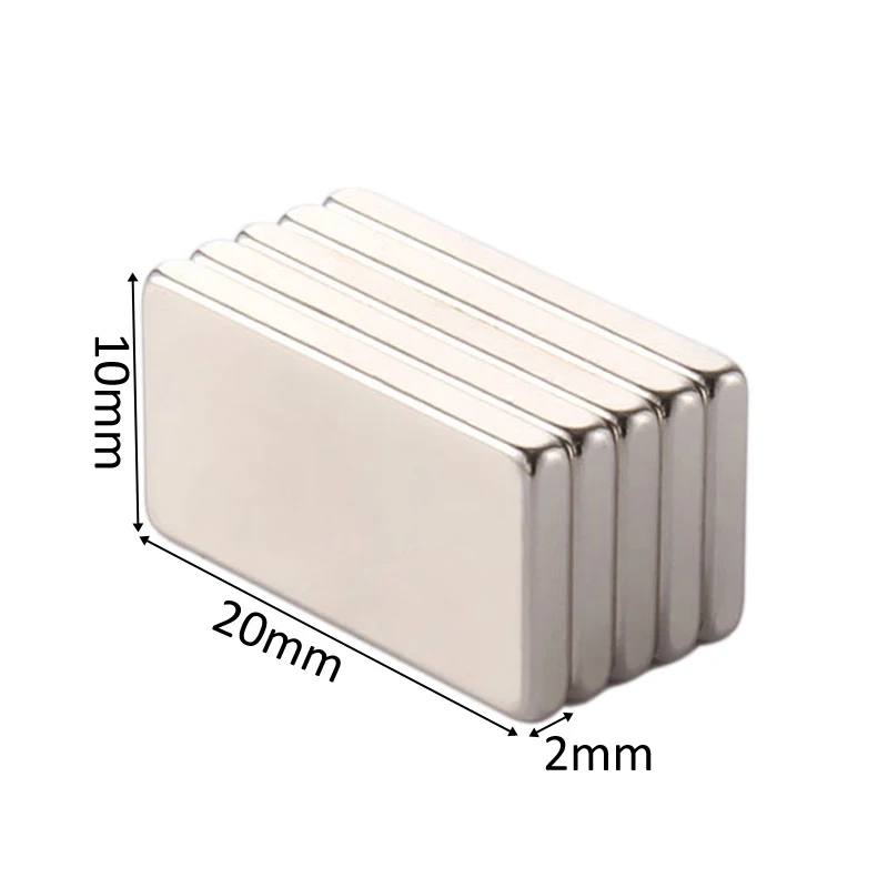 5 шт. 20X10X2Mm супер мощный небольшой Неодимовый магнит блок постоянный N35 Ndfeb сильные