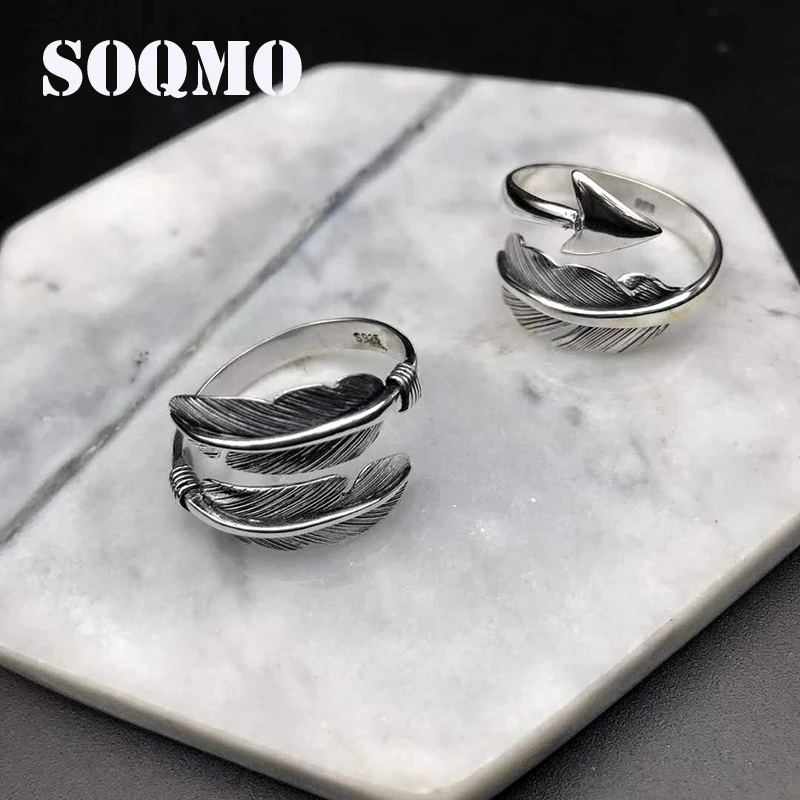 Кольцо с перьями SOQMO SQM158 для мужчин и женщин классическое ювелирное изделие из 100%