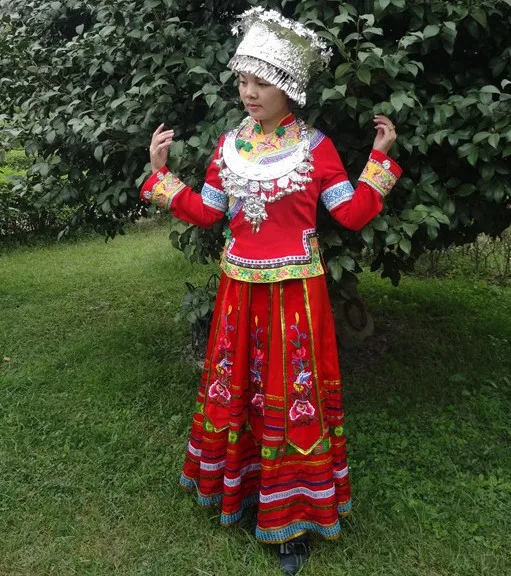 Традиционное китайское платье традиционные костюмы miao с вышивкой Hmong|dress fashion|dress