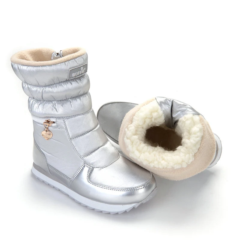 Новинка 2015 года стильные женские ботинки модные зимние серебристого цвета