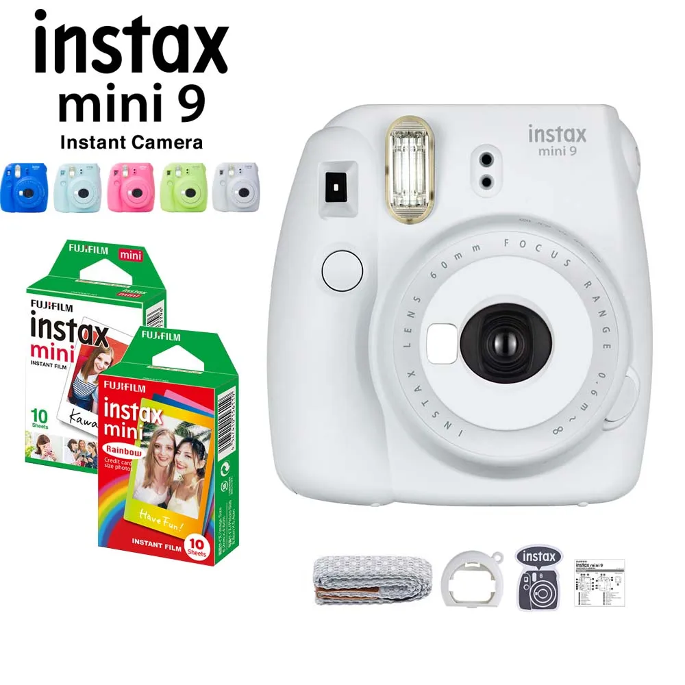 Фотобумага для фотоаппарата Fujifilm Instax Mini 9 белая/Радужная мини пленка Fuji 20 шт.
