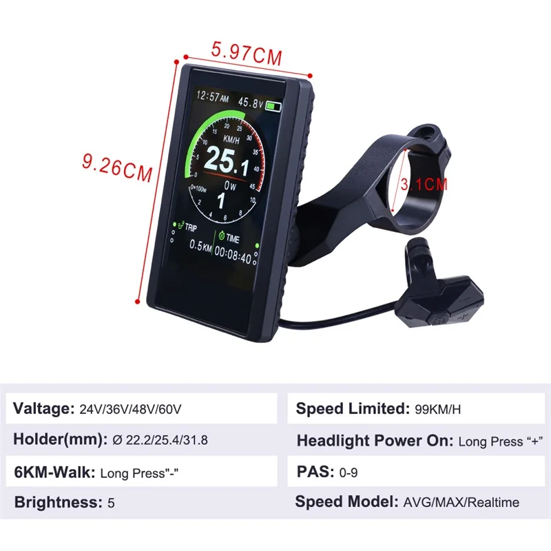 3 2 дюймовый цветной Новый 850C P850C спидометр для электрического велосипеда дисплей