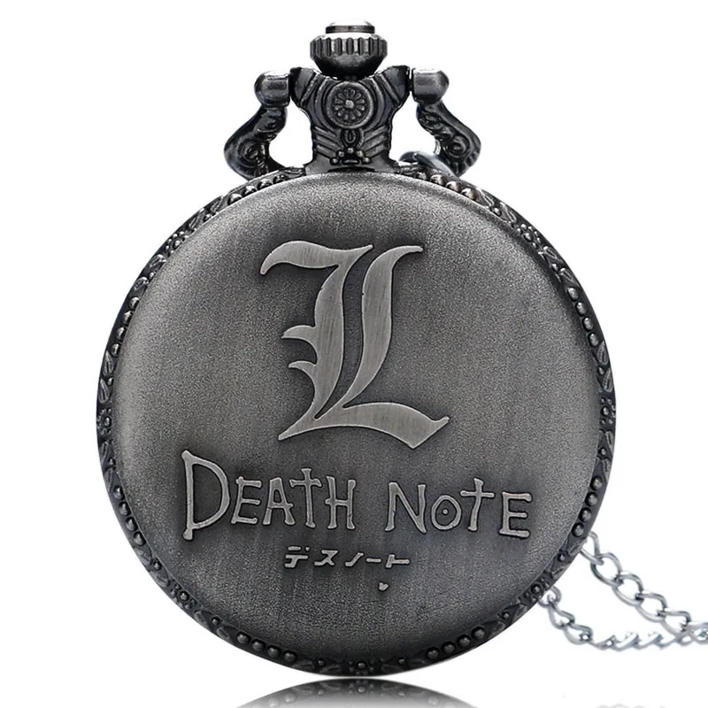 Карманные часы в стиле ретро с надписью «Death Note» и цепочкой, крутые часы-брелок с черепом, подарки для косплея для мальчиков, детей