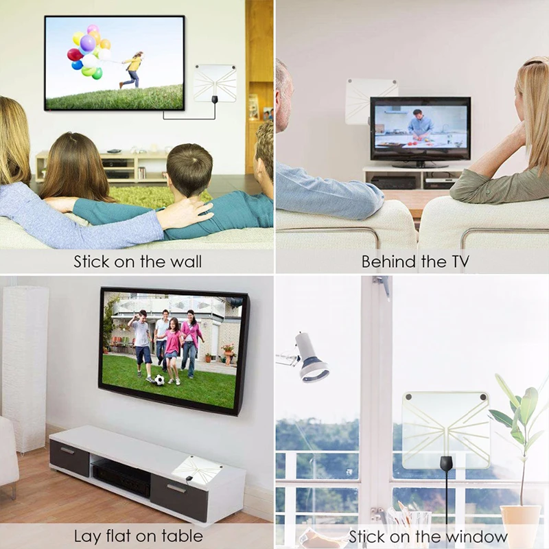 Антенна для телевизора 4K комнатный цифровой усилитель сигнала hdtv hqclear внешний