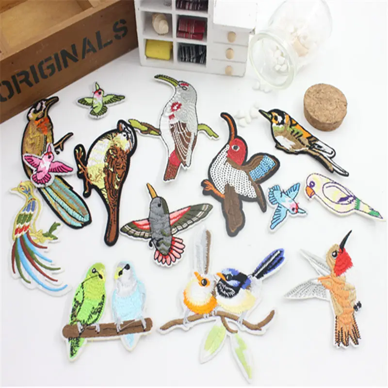 Новое поступление 2017 года различные стили птиц термоплавкий клей аппликация