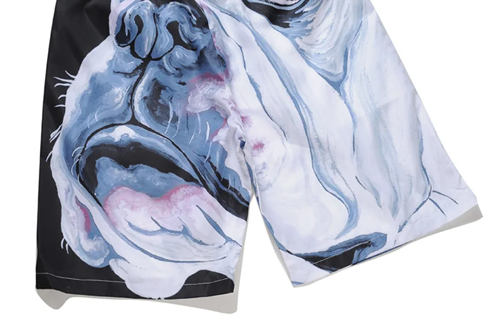 ESHINES 2019 Fashion New Casual Beach Short Men Polyester Quick Dry Dog Print Big Size Popular Shorts For Male Cheap Price | Спорт и