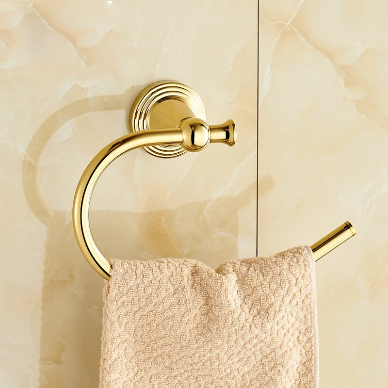 Бесплатная доставка золотистый однотонный латунный держатель кольцо для