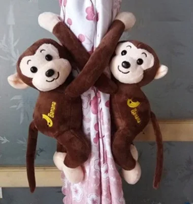 2 шт./компл. мультфильм обезьяна Шторы Пряжка Windows кукла плюшевые игрушки