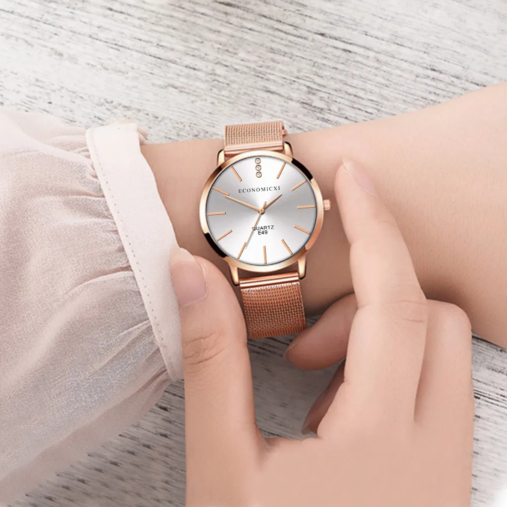 Новинка 2019 женские кварцевые часы очаровательные с браслетом из розового золота