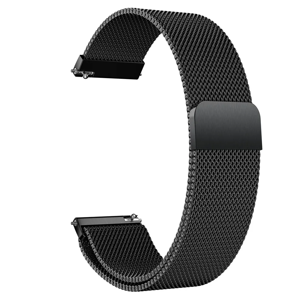 Высококачественный 22 мм ремешок для samsung Galaxy Watch Active 46 мм gear S3 Sport Milanese браслет на петле для huawei watch GT ремешок - Цвет: Черный