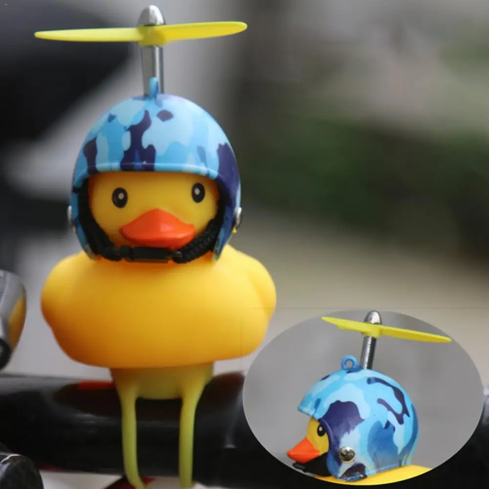 Bicycle Lights Bell Lovely Cute Duck Squeeze Helmet Propeller Handlebar Bell Light Horn Lamp For Toddler Children Adults