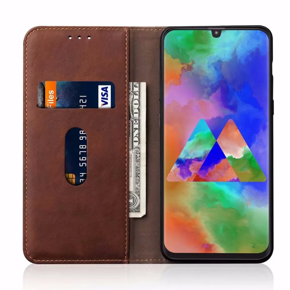 Роскошные Высокое качество Винтаж кожаный флип чехол для samsung Galaxy M30 | Мобильные